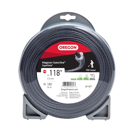 Oregon Magnum Gatorline SuperTwist Trimmer Line, .118" by 180', 1Lb Donut 20-021